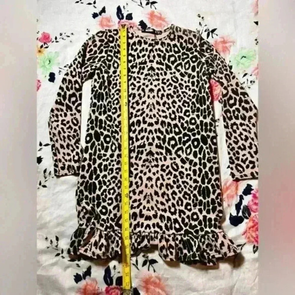 NWOT Misguided Animal Print Long Sleeve Drop Waist Dress Women's Size 2 - Picture 4 of 8